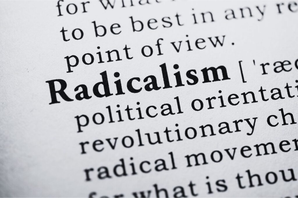 a dictionary page definition of the word 'radical'