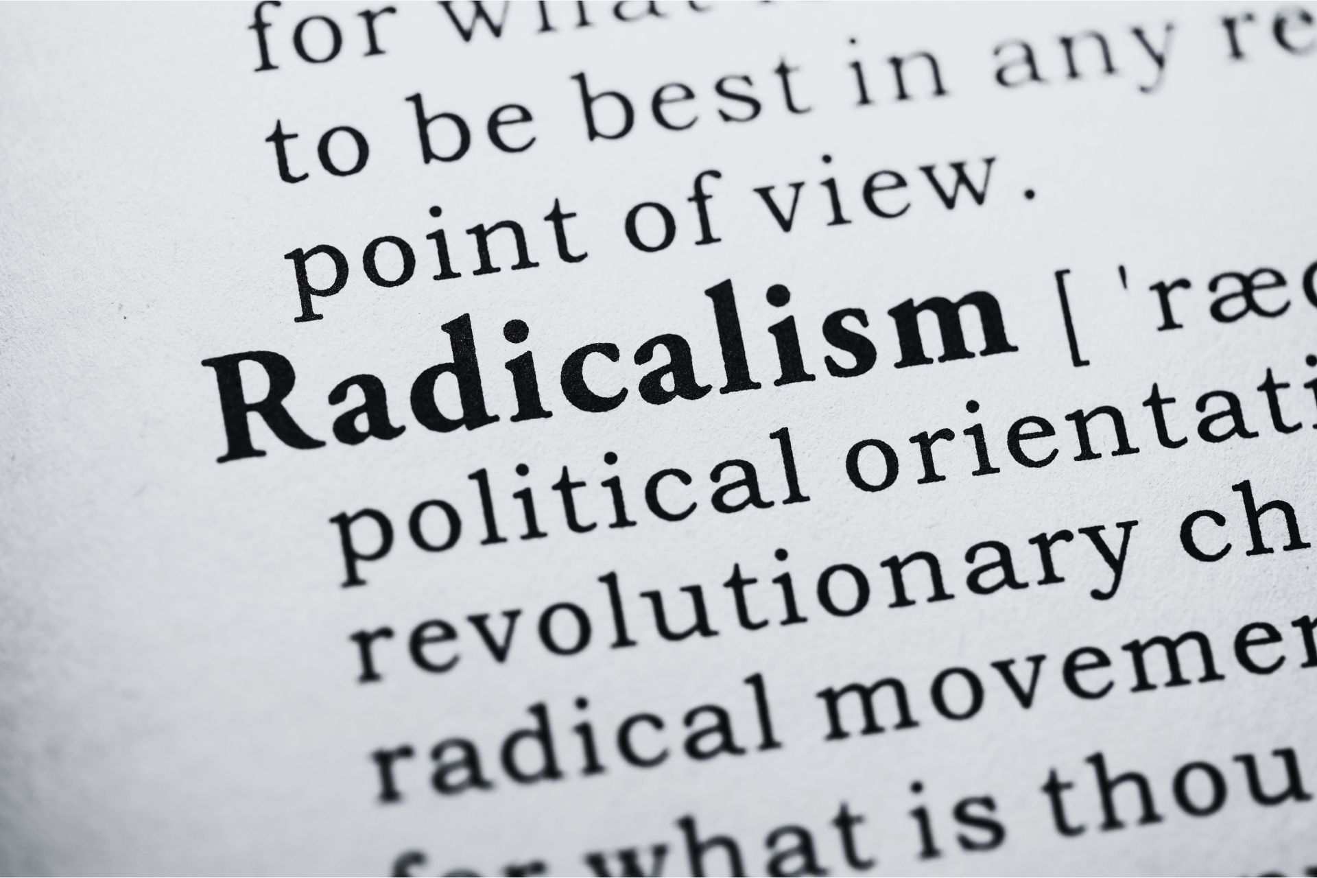 a dictionary page definition of the word 'radical'